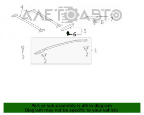 Roof rail plug rear left Toyota Highlander 14-19