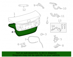 Lexus Hs250h 10-12 trunk lid seal