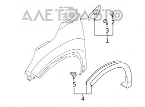 Wing molding triangle left Subaru Forester 19-24 SK black