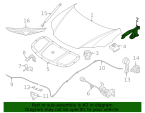 Left hood hinge Genesis GV60 23-25