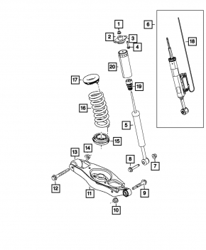 Shock absorber rear left Dodge Charger 11-23 awd with support