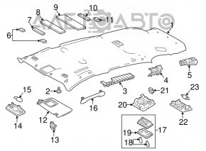 Ceiling handle rear left Toyota Rav4 13-18 gray