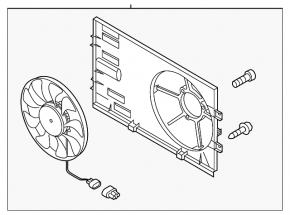 Radiator shroud diffuser assembly VW Touareg 11-17 3.6 600W