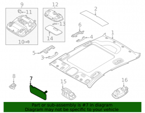 Left visor Hyundai Sonata 20-23 gray, for panoramic