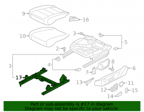 Left passenger seat runner for Audi Q7 16-19 without frame