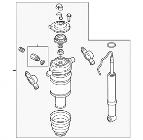 Rear right air shock absorber Porsche Cayenne 958 11-17 complete
