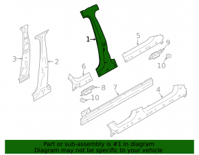 Body pillar central right Porsche Macan 15-