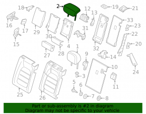 2nd row central headrest for Porsche Macan 15-18, black leather