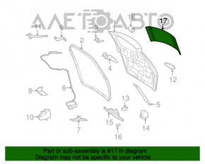 Rear window for the Mercedes W164 ML trunk lid