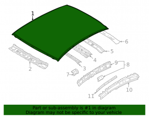 Metal roof Mazda 3 14-18 BM without hatch, sawed off