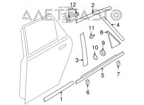 Door trim side rear left Mazda3 03-08 HB