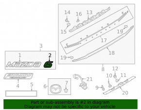 Emblem inscription 6 trunk lid Mazda 6 18-21