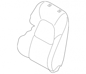 Mazda CX-5 17-23 driver's seat back upholstery, black leather, heated, perforated, dented