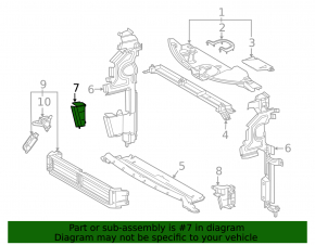 Radiator deflector right lower Toyota Sienna 21-25