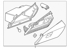 Chevrolet Volt 16 glove compartment, gray, worn