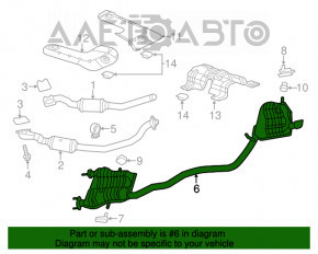Exhaust pipe with barrel right Chrysler 300 11-14 3.6