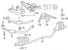 Exhaust pipe with barrel right Chrysler 300 11-14 3.6