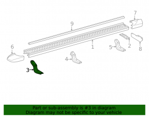 Front left step sill bracket for Toyota Land Cruiser 2008-21