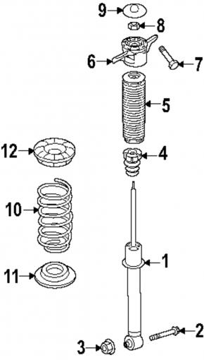Rear left shock absorber Hyundai Santa Fe 24-26 FWD HEV