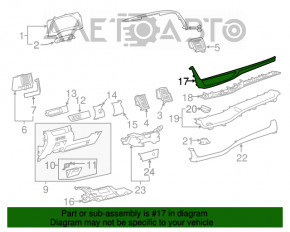 Toyota Highlander 14-19 Front Panel Trim with Wood Insert, Scratches