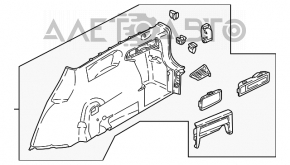 Right arch trim VW Tiguan 18 - black, under 3 rows, worn