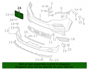 Front license plate area Honda Pilot 16-18