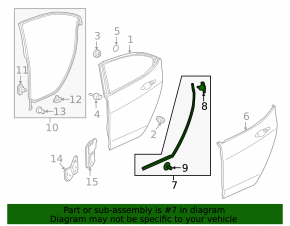 Acura TLX 15 rear right door seal - lower