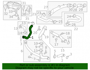 Intercooler pipe right VW Touareg 11-16 3.0TDI, 3.6