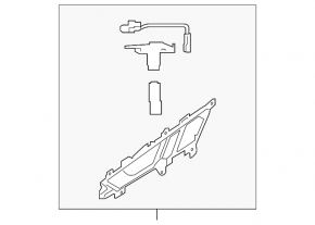 Inner rear left door handle for Audi Q5 80A 18-24 chrome, with black trim and tweeter mesh, with backlight