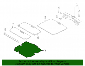 Nissan Rogue 21-24 trunk panel, plastic, for 2 rows