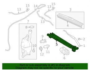 Windscreen wiper trapezoid with motor Lexus ES300h ES350 13-18