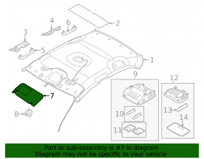 Right visor Hyundai Elantra UD 11-13 gray