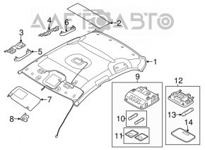 Right visor Hyundai Elantra UD 11-13 gray