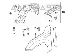Front left fender liner Kia Optima 11-13