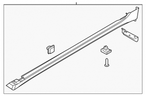 Left side sill for Hyundai Sonata 15-17 sport, chrome