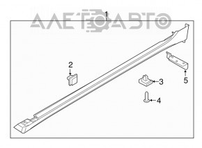 Left threshold Hyundai Sonata 15-17 usa sport chrome