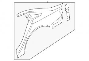 Rear right wing for Audi A4 B9 17-25