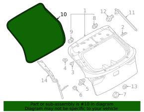 Rubber seal for the tailgate of a Nissan Ariya 23-25