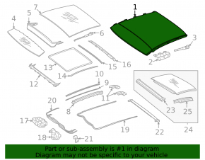 Panorama assembly front Mercedes C-class W205 15-21 gray curtain