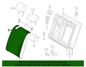 Rear row of seats, upper part, right, Volkswagen ID.4 21-23, gray and black fabric