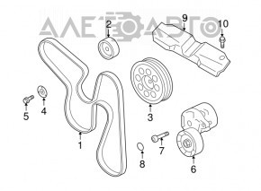 Tensioner roller drive belt Subaru Forester 14-18 SJ 2.5