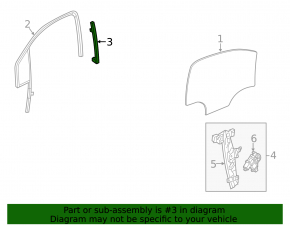 Front Right Door Glass Guide Buick Encore 17-19