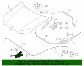 Left hood lock BMW X7 G07 19- with sensor