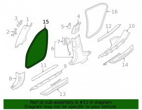 Door seal front left BMW 7 G11 G12 16-22