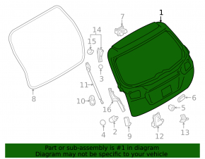 Trunk door assembly Subaru Outback 15-19