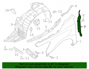 Wing seal door-wing left Nissan Altima 13-18
