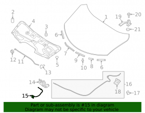 Nissan Rogue 17 Hood Release Lever - Under Hood with Cable, Type 2