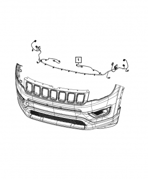 Jeep Compass 23 front bumper wiring without parking sensors for halogen fog lights