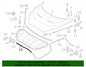 Hood Lock Release Cable for Hyundai Veloster 12-17