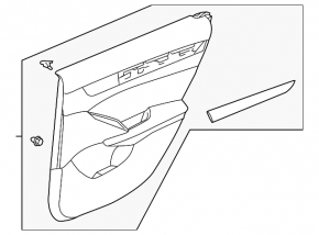 Door trim card rear right Honda Accord 18-22 black with dark gray insert leather. armrest dark gray leather, molding black structure